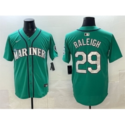 Men Seattle Mariners 29 Cal Raleigh Aqua Limited Stitched jersey