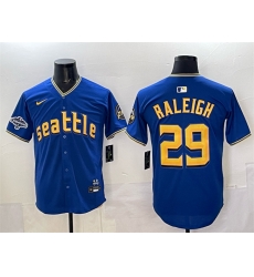 Men Seattle Mariners 29 Cal Raleigh Royal With 2025 AL West Division Champions Patch City Connect Limited Stitched Baseball Jersey Men Seattle Mariners 29 Cal Raleigh Royal With 2025 AL West Division Champions Patch City Connect Limited Stitched Baseball Jersey