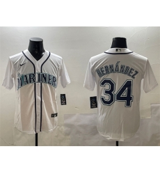 Men Seattle Mariners 34 F E9lix Hernandez White Cool Base Stitched Baseball Jersey Men Seattle Mariners 34 F E9lix Hernandez White Cool Base Stitched Baseball Jersey
