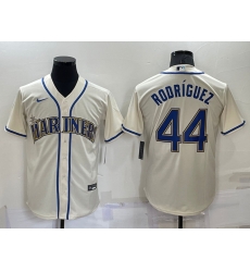 Men Seattle Mariners 44 Julio Rodriguez Cream Cool Base Stitched Jersey 5 Men Seattle Mariners 44 Julio Rodriguez Cream Cool Base Stitched Jersey 5