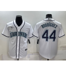 Men Seattle Mariners 44 Julio Rodriguez White Stitched MLB Cool Base Nike Jersey Men Seattle Mariners 44 Julio Rodriguez White Stitched MLB Cool Base Nike Jersey