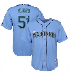 Men Seattle Mariners 51 Ichiro Suzuki Light Blue Cool Base Stitched Baseball Jersey Men Seattle Mariners 51 Ichiro Suzuki Light Blue Cool Base Stitched Baseball Jersey