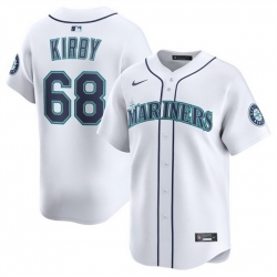 Men Seattle Mariners 68 George Kirby White Home Limited Stitched Baseball Jersey