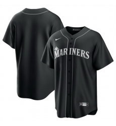 Men Seattle Mariners Blank Black Lights Out Limited Stitched Baseball Jersey
