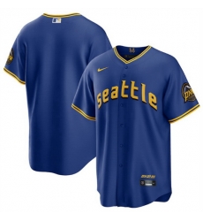 Men Seattle Mariners Blank Royal 2023 City Connect Cool Base Stitched Baseball Jersey Men Seattle Mariners Blank Royal 2023 City Connect Cool Base Stitched Baseball Jersey