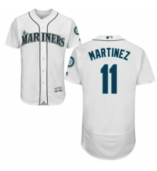 Mens Majestic Seattle Mariners 11 Edgar Martinez White Flexbase Authentic Collection MLB Jersey Mens Majestic Seattle Mariners 11 Edgar Martinez White Flexbase Authentic Collection MLB Jersey