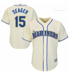 Mens Majestic Seattle Mariners 15 Kyle Seager Replica Cream Alternate Cool Base MLB Jersey Mens Majestic Seattle Mariners 15 Kyle Seager Replica Cream Alternate Cool Base MLB Jersey
