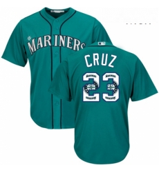 Mens Majestic Seattle Mariners 23 Nelson Cruz Authentic Teal Green Team Logo Fashion Cool Base MLB Jersey Mens Majestic Seattle Mariners 23 Nelson Cruz Authentic Teal Green Team Logo Fashion Cool Base MLB Jersey