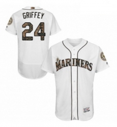 Mens Majestic Seattle Mariners 24 Ken Griffey Authentic White 2016 Memorial Day Fashion Flex Base MLB Jersey Mens Majestic Seattle Mariners 24 Ken Griffey Authentic White 2016 Memorial Day Fashion Flex Base MLB Jersey
