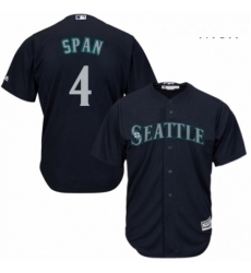 Mens Majestic Seattle Mariners 4 Denard Span Replica Navy Blue Alternate 2 Cool Base MLB Jersey Mens Majestic Seattle Mariners 4 Denard Span Replica Navy Blue Alternate 2 Cool Base MLB Jersey