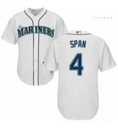 Mens Majestic Seattle Mariners 4 Denard Span Replica White Home Cool Base MLB Jersey Mens Majestic Seattle Mariners 4 Denard Span Replica White Home Cool Base MLB Jersey