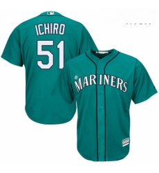 Mens Majestic Seattle Mariners 51 Ichiro Suzuki Replica Teal Green Alternate Cool Base MLB Jersey Mens Majestic Seattle Mariners 51 Ichiro Suzuki Replica Teal Green Alternate Cool Base MLB Jersey