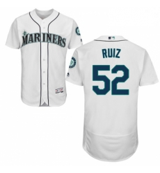 Mens Majestic Seattle Mariners 52 Carlos Ruiz White Flexbase Authentic Collection MLB Jersey Mens Majestic Seattle Mariners 52 Carlos Ruiz White Flexbase Authentic Collection MLB Jersey