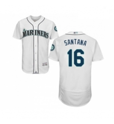 Mens Seattle Mariners 16 Domingo Santana White Home Flex Base Authentic Collection Baseball Jersey Mens Seattle Mariners 16 Domingo Santana White Home Flex Base Authentic Collection Baseball Jersey