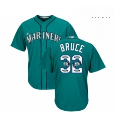 Mens Seattle Mariners 32 Jay Bruce Authentic Teal Green Team Logo Fashion Cool Base Baseball Jersey Mens Seattle Mariners 32 Jay Bruce Authentic Teal Green Team Logo Fashion Cool Base Baseball Jersey