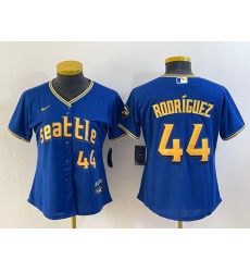 Women Seattle Mariners 44 Julio Rodriguez Royal 2023 City Connect With Patch Stitched Baseball Jersey Women Seattle Mariners 44 Julio Rodriguez Royal 2023 City Connect With Patch Stitched Baseball Jersey