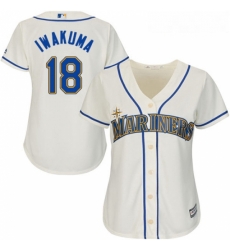 Womens Majestic Seattle Mariners 18 Hisashi Iwakuma Replica Cream Alternate Cool Base MLB Jersey Womens Majestic Seattle Mariners 18 Hisashi Iwakuma Replica Cream Alternate Cool Base MLB Jersey