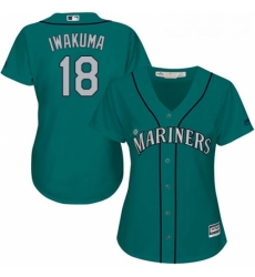 Womens Majestic Seattle Mariners 18 Hisashi Iwakuma Replica Teal Green Alternate Cool Base MLB Jersey Womens Majestic Seattle Mariners 18 Hisashi Iwakuma Replica Teal Green Alternate Cool Base MLB Jersey