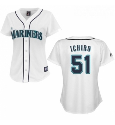 Womens Majestic Seattle Mariners 51 Ichiro Suzuki Replica White MLB Jersey Womens Majestic Seattle Mariners 51 Ichiro Suzuki Replica White MLB Jersey