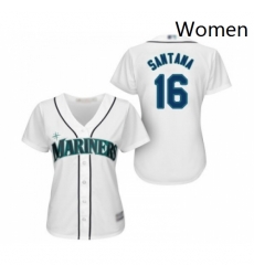 Womens Seattle Mariners 16 Domingo Santana Replica White Home Cool Base Baseball Jersey Womens Seattle Mariners 16 Domingo Santana Replica White Home Cool Base Baseball Jersey