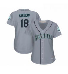 Womens Seattle Mariners 18 Yusei Kikuchi Replica Grey Road Cool Base Baseball Jersey Womens Seattle Mariners 18 Yusei Kikuchi Replica Grey Road Cool Base Baseball Jersey
