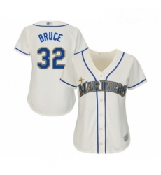 Womens Seattle Mariners 32 Jay Bruce Replica Cream Alternate Cool Base Baseball Jersey 