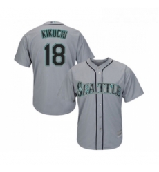 Youth Seattle Mariners 18 Yusei Kikuchi Replica Grey Road Cool Base Baseball Jersey Youth Seattle Mariners 18 Yusei Kikuchi Replica Grey Road Cool Base Baseball Jersey