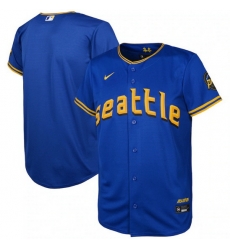Youth Seattle Mariners Blank Royal 2023 City Connect Stitched Baseball Jersey Youth Seattle Mariners Blank Royal 2023 City Connect Stitched Baseball Jersey