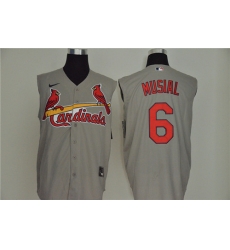 Cardinals 6 Stan Musial Gray Nike Cool Base Sleeveless Jersey Cardinals 6 Stan Musial Gray Nike Cool Base Sleeveless Jersey