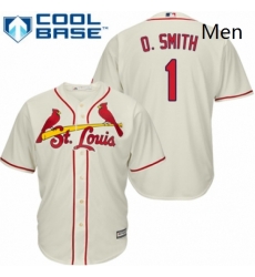 Mens Majestic St Louis Cardinals 1 Ozzie Smith Replica Cream Alternate Cool Base MLB Jersey Mens Majestic St Louis Cardinals 1 Ozzie Smith Replica Cream Alternate Cool Base MLB Jersey