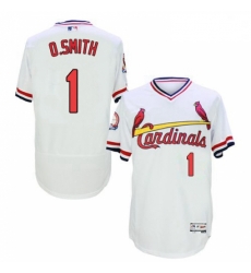 Mens Majestic St Louis Cardinals 1 Ozzie Smith White Flexbase Authentic Collection Cooperstown MLB Jersey Mens Majestic St Louis Cardinals 1 Ozzie Smith White Flexbase Authentic Collection Cooperstown MLB Jersey