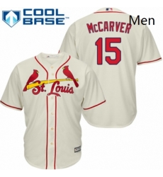 Mens Majestic St Louis Cardinals 15 Tim McCarver Replica Cream Alternate Cool Base MLB Jersey Mens Majestic St Louis Cardinals 15 Tim McCarver Replica Cream Alternate Cool Base MLB Jersey
