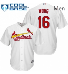 Mens Majestic St Louis Cardinals 16 Kolten Wong Replica White Home Cool Base MLB Jersey Mens Majestic St Louis Cardinals 16 Kolten Wong Replica White Home Cool Base MLB Jersey