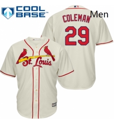 Mens Majestic St Louis Cardinals 29 Vince Coleman Replica Cream Alternate Cool Base MLB Jersey Mens Majestic St Louis Cardinals 29 Vince Coleman Replica Cream Alternate Cool Base MLB Jersey
