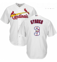 Mens Majestic St Louis Cardinals 3 Jedd Gyorko Authentic White Team Logo Fashion Cool Base MLB Jersey Mens Majestic St Louis Cardinals 3 Jedd Gyorko Authentic White Team Logo Fashion Cool Base MLB Jersey