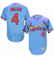 Mens Majestic St Louis Cardinals 4 Yadier Molina Light Blue FlexBase Authentic Collection MLB Jersey Mens Majestic St Louis Cardinals 4 Yadier Molina Light Blue FlexBase Authentic Collection MLB Jersey