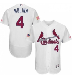 Mens Majestic St Louis Cardinals 4 Yadier Molina White Fashion Stars Stripes Flex Base MLB Jersey Mens Majestic St Louis Cardinals 4 Yadier Molina White Fashion Stars Stripes Flex Base MLB Jersey