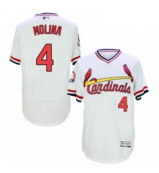 Mens Majestic St Louis Cardinals 4 Yadier Molina White Flexbase Authentic Collection Cooperstown MLB Jersey Mens Majestic St Louis Cardinals 4 Yadier Molina White Flexbase Authentic Collection Cooperstown MLB Jersey
