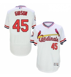 Mens Majestic St Louis Cardinals 45 Bob Gibson White Flexbase Authentic Collection Cooperstown MLB Jersey Mens Majestic St Louis Cardinals 45 Bob Gibson White Flexbase Authentic Collection Cooperstown MLB Jersey