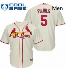 Mens Majestic St Louis Cardinals 5 Albert Pujols Replica Cream Alternate Cool Base MLB Jersey Mens Majestic St Louis Cardinals 5 Albert Pujols Replica Cream Alternate Cool Base MLB Jersey