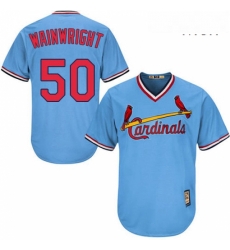 Mens Majestic St Louis Cardinals 50 Adam Wainwright Authentic Light Blue Cooperstown MLB Jersey Mens Majestic St Louis Cardinals 50 Adam Wainwright Authentic Light Blue Cooperstown MLB Jersey