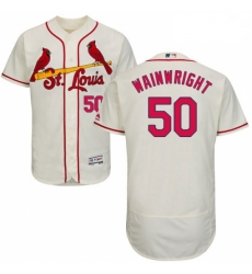 Mens Majestic St Louis Cardinals 50 Adam Wainwright Cream Alternate Flex Base Authentic Collection MLB Jersey Mens Majestic St Louis Cardinals 50 Adam Wainwright Cream Alternate Flex Base Authentic Collection MLB Jersey