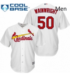 Mens Majestic St Louis Cardinals 50 Adam Wainwright Replica White Home Cool Base MLB Jersey Mens Majestic St Louis Cardinals 50 Adam Wainwright Replica White Home Cool Base MLB Jersey
