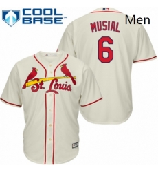 Mens Majestic St Louis Cardinals 6 Stan Musial Replica Cream Alternate Cool Base MLB Jersey Mens Majestic St Louis Cardinals 6 Stan Musial Replica Cream Alternate Cool Base MLB Jersey