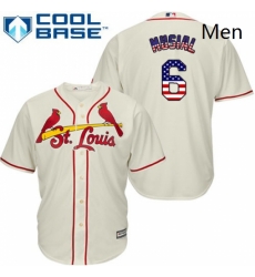 Mens Majestic St Louis Cardinals 6 Stan Musial Replica Cream USA Flag Fashion MLB Jersey Mens Majestic St Louis Cardinals 6 Stan Musial Replica Cream USA Flag Fashion MLB Jersey