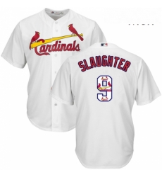 Mens Majestic St Louis Cardinals 9 Enos Slaughter Authentic White Team Logo Fashion Cool Base MLB Jersey Mens Majestic St Louis Cardinals 9 Enos Slaughter Authentic White Team Logo Fashion Cool Base MLB Jersey