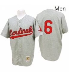 Mens Mitchell and Ness 1956 St Louis Cardinals 6 Stan Musial Authentic Grey Throwback MLB Jersey Mens Mitchell and Ness 1956 St Louis Cardinals 6 Stan Musial Authentic Grey Throwback MLB Jersey