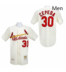 Mens Mitchell and Ness 1967 St Louis Cardinals 30 Orlando Cepeda Replica Cream Throwback MLB Jersey Mens Mitchell and Ness 1967 St Louis Cardinals 30 Orlando Cepeda Replica Cream Throwback MLB Jersey