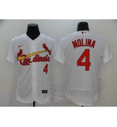 Men's St. Louis Cardinals #4 Yadier Molina White Stitched Flex Base Jersey Men's St. Louis Cardinals #4 Yadier Molina White Stitched Flex Base Jersey