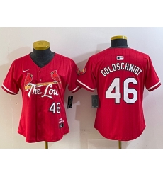 Women St Louis Cardinals 46 Paul Goldschmidt Red 2024 City Connect Stitched Baseball Jersey Women St Louis Cardinals 46 Paul Goldschmidt Red 2024 City Connect Stitched Baseball Jersey